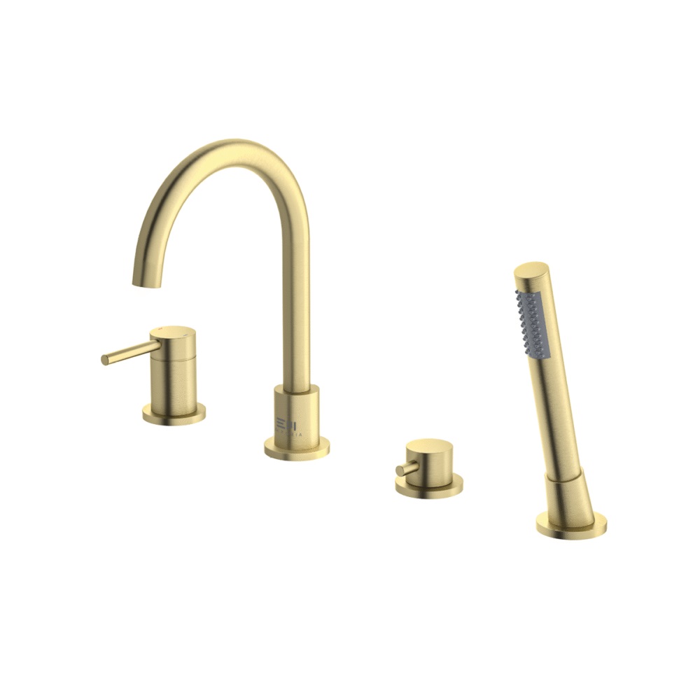 Смеситель для ванны FLY золотой брашированный 03033GN EMPORIA - Зображення