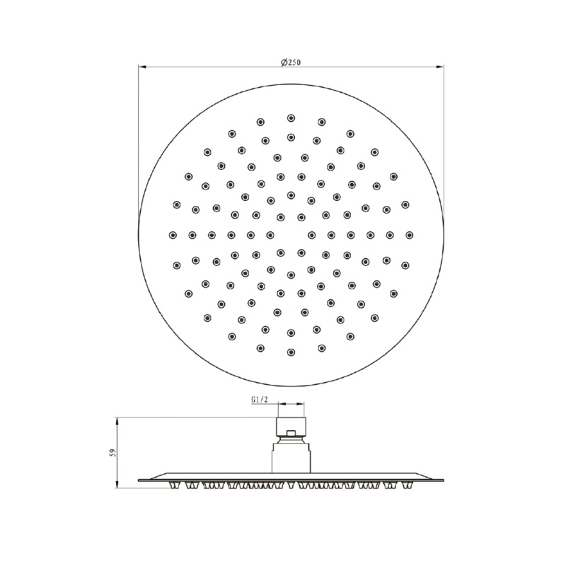 Верхний душ 250 мм gun metal 04062BN EMPORIA - Зображення 207543247-2483a.jpg