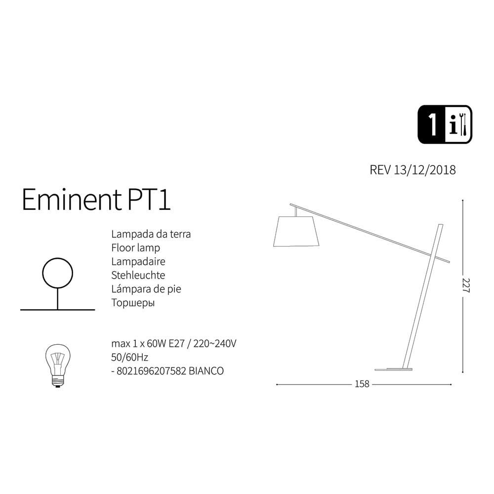 Торшер EMINENT PT1 BIANCO (207582), IDEAL LUX - Зображення 207582-1.jpg