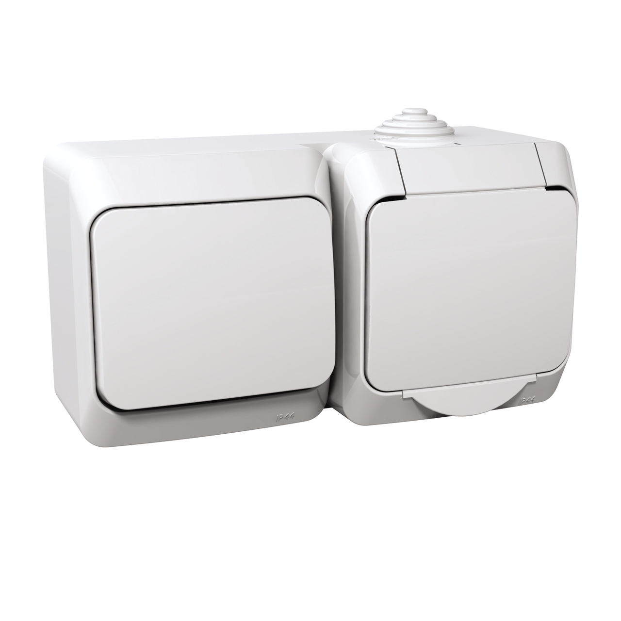 Розетка з заземленням + вимикач IP44 CEDAR (WDE000500), Schneider Electric - Зображення