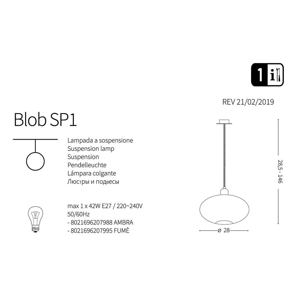Люстра BLOB SP1 FUME (207995), IDEAL LUX - Зображення 207988_.jpg
