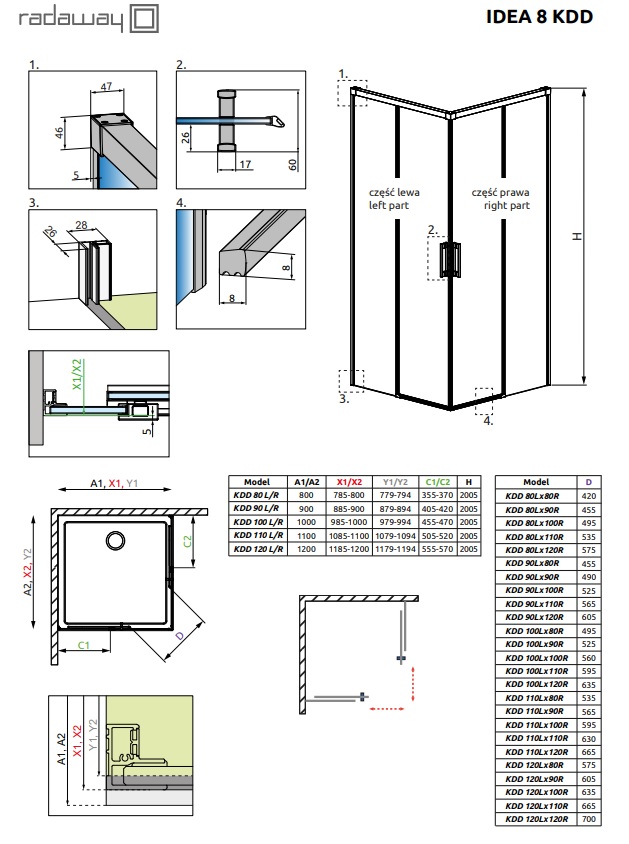 Душова кабіна (половина) Idea 8 Chrome KDD 100 права RADAWAY - Зображення 208544164-18221.jpg