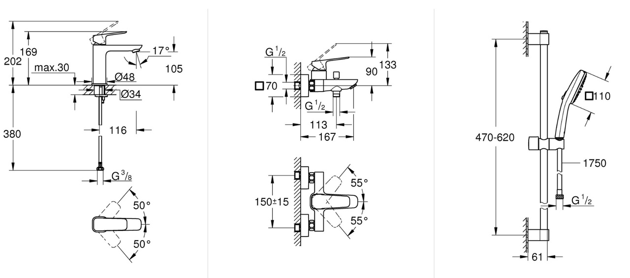 Набір змішувачів 3 в 1 Cubeo-M UA125246M243 Grohe - Зображення 208544173-e5fe1.jpg