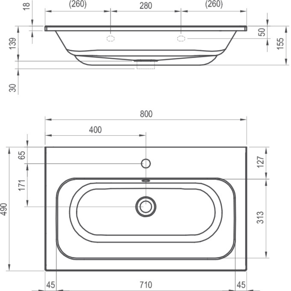 Умывальник CHROME Slim 800 XJG01180001 RAVAK - Зображення 208544178-7a231.jpg