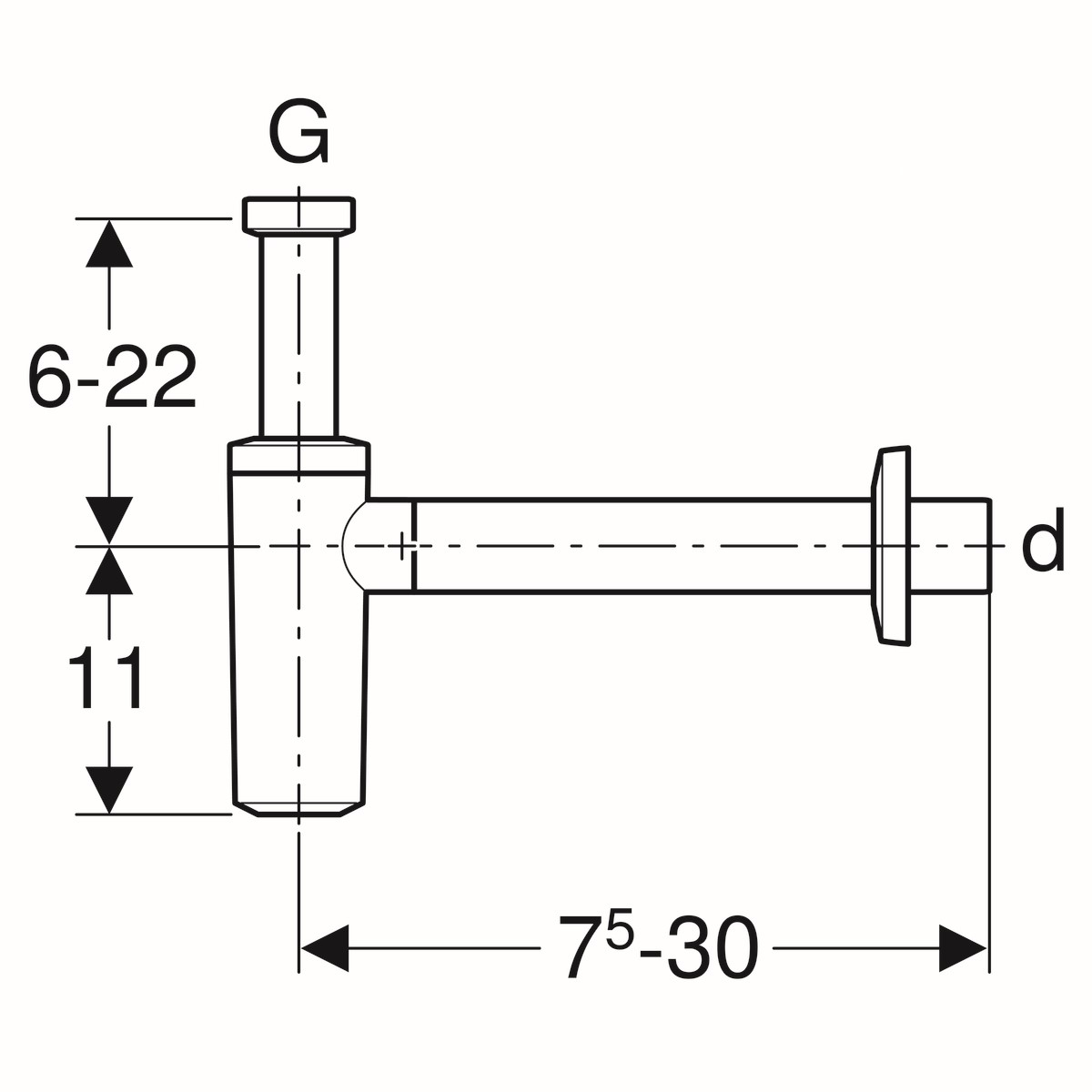 Сифон для умивальника d32 Uniflex (151.034.21.1), Geberit - Зображення 2093e-04579-151.034.21.1m.jpg