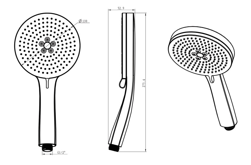 Лійка для ручного душу мідь брашована 040733BRG EMPORIA - Зображення 209698249-a5071.jpg