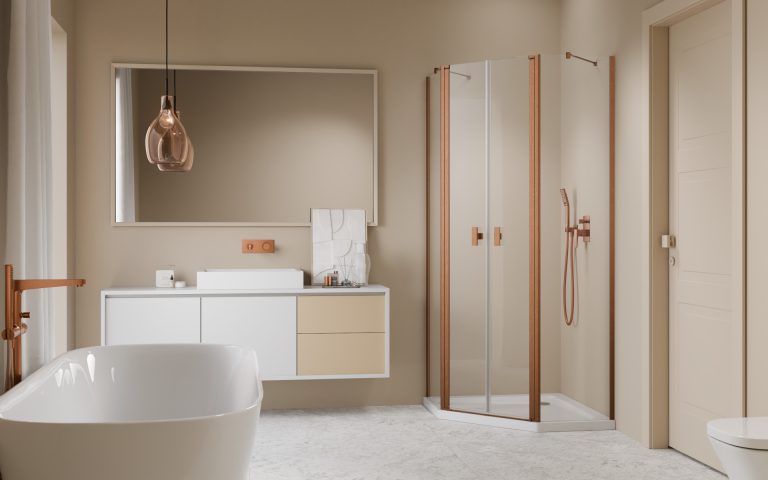 Комплект бокових стінок Nes 6 Brushed Copper PTD 90 RADAWAY - Зображення 210409268-18b4a.jpg
