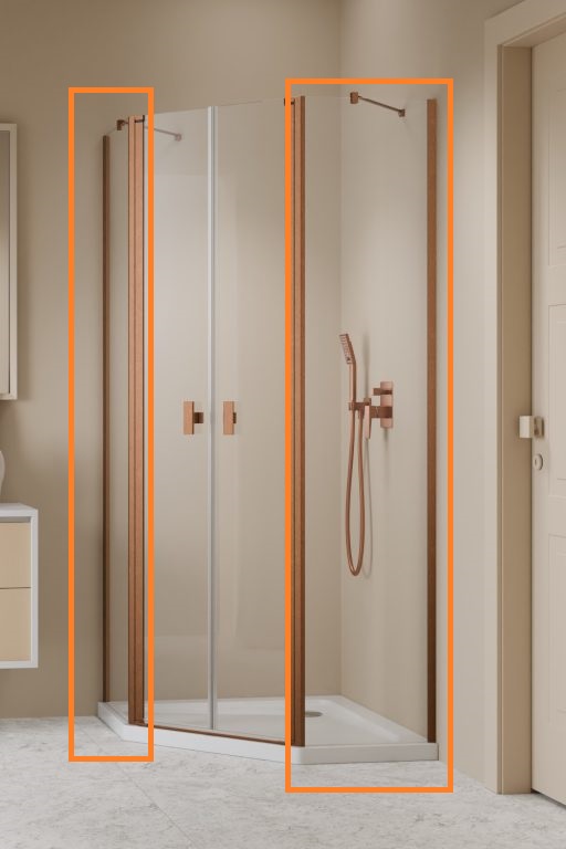 Комплект бокових стінок Nes 6 Brushed Copper PTD 90 RADAWAY - Зображення 210409268-63ba7.jpg