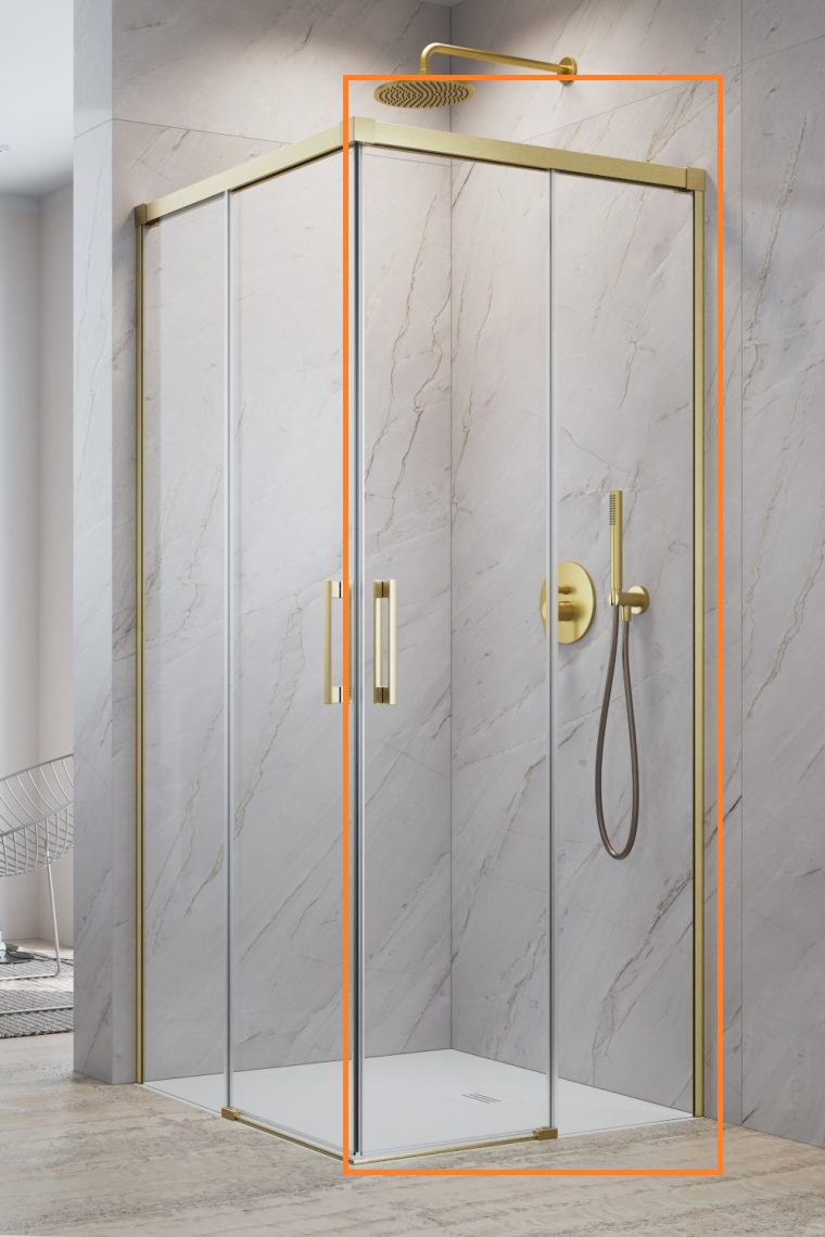 Душова кабіна (половина) Idea 6 Brushed Gold KDD 90 права RADAWAY - Зображення