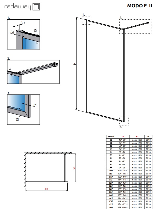 Душова кабіна Modo F Brushed GunMetal II 110 RADAWAY - Зображення 210409347-4cdbd.jpg