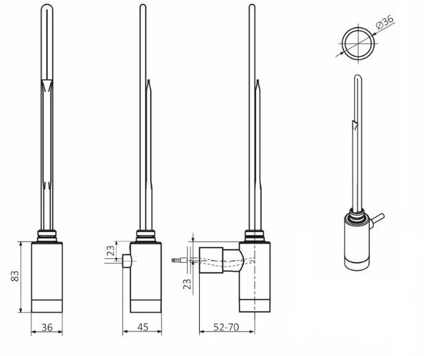 ТЕН прихованого монтажу One R36 800W Ral 9016 Soft Terma - Зображення 210538137-6397e.jpg