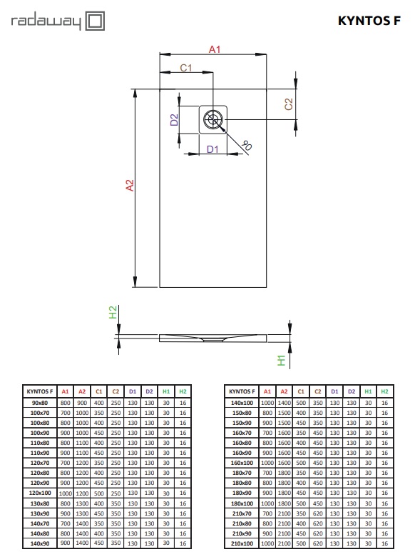 Душовий піддон Kyntos F 120x90 см Cashmere RADAWAY - Зображення 211486078-d49d7.jpg