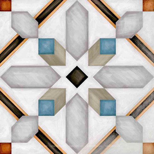 Плитка керамогранітна Vodevil Demel Multicolor декор 200x200x8 Vives - Зображення