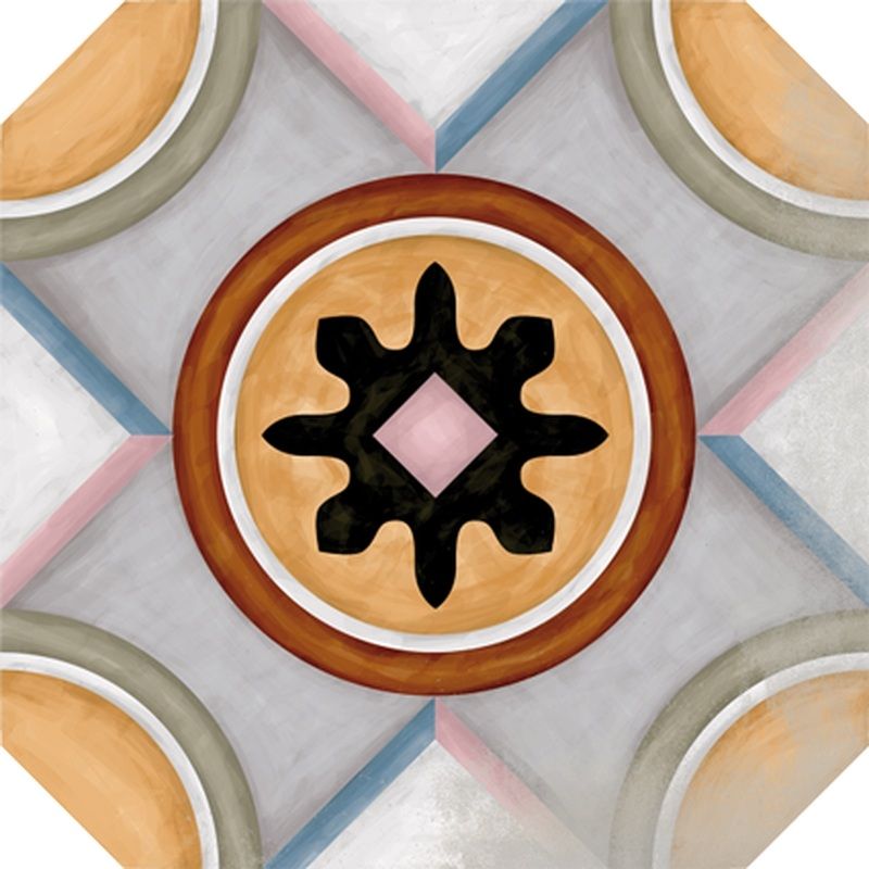 Плитка керамогранітна Octogono Musichalls Multicolor декор 200x200x8 Vives - Зображення