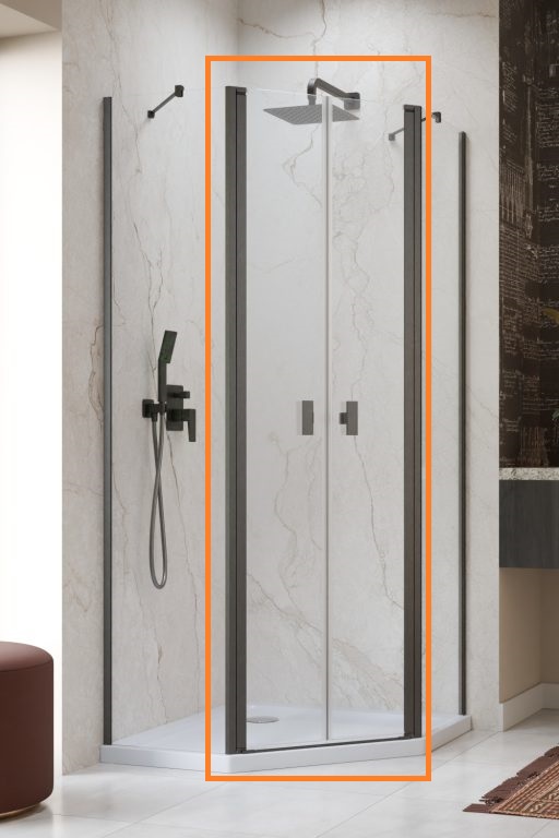 Душові двері NES 6 Brushed GunMetal PTD RADAWAY - Зображення