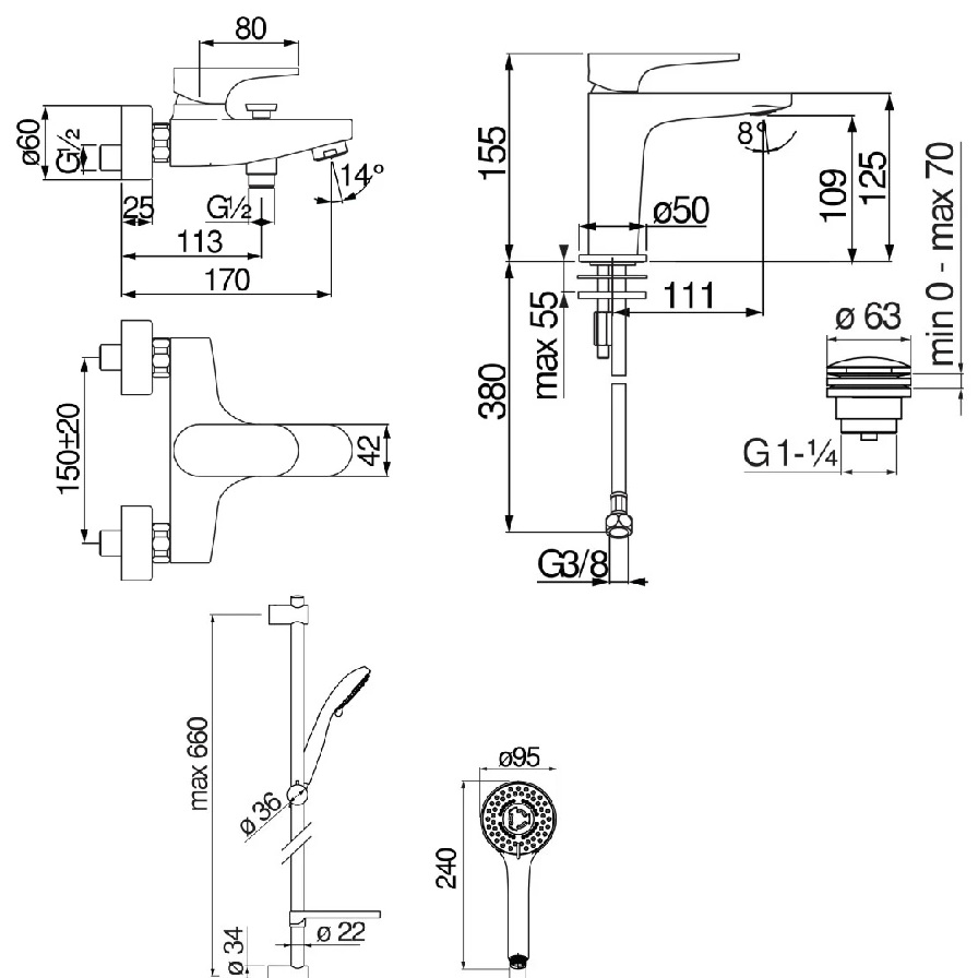 Набір змішувачів для ванни 3 в 1 Yoyo 2000983917317 Nobili - Зображення 211902384-8f07c.jpg