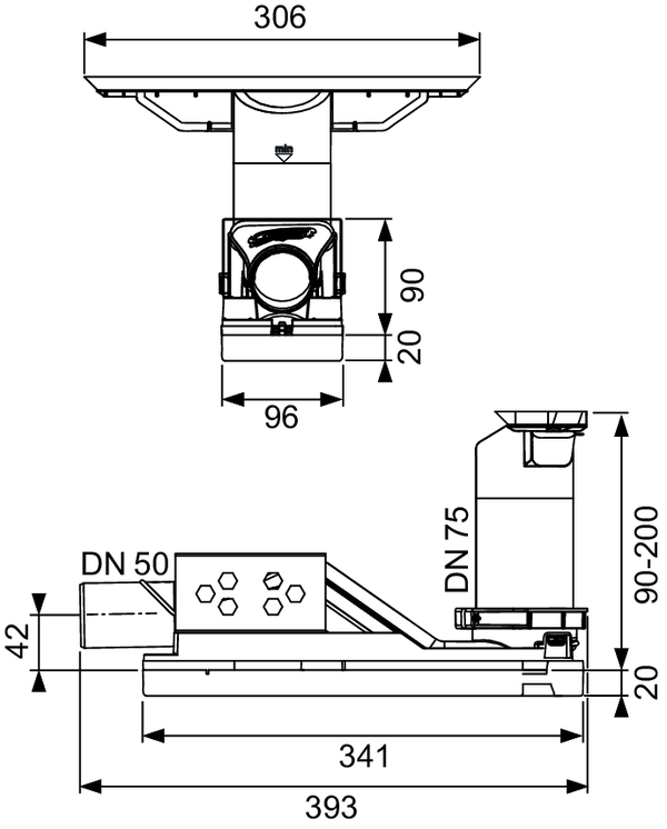 Сифон TECEDrainway DN 50 горизонтальний 693010 Tece - Зображення 211981227-bb045.png