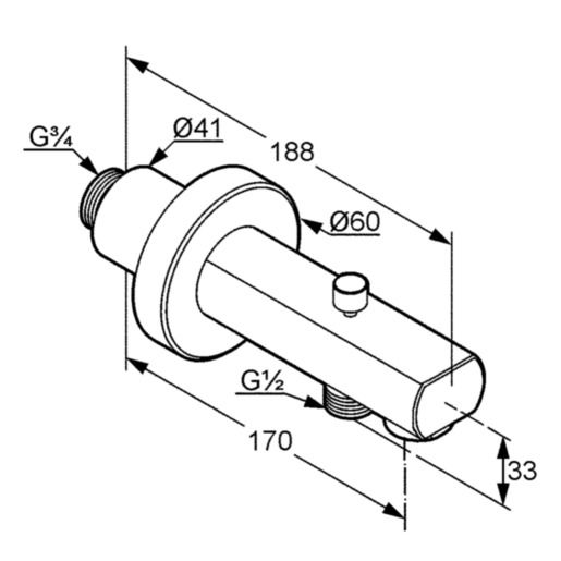 Вилив для ванни DN 20 Zenta (1350105), Kludi - Зображення 212058-a75e9.jpg
