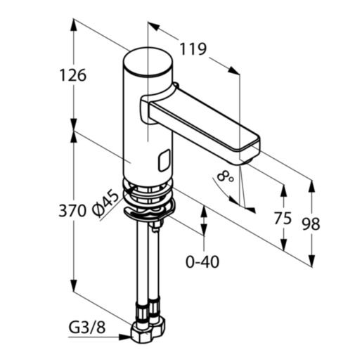 Змішувач для умивальника електронний Zenta (3810005), Kludi - Зображення 212066-51e70.jpg