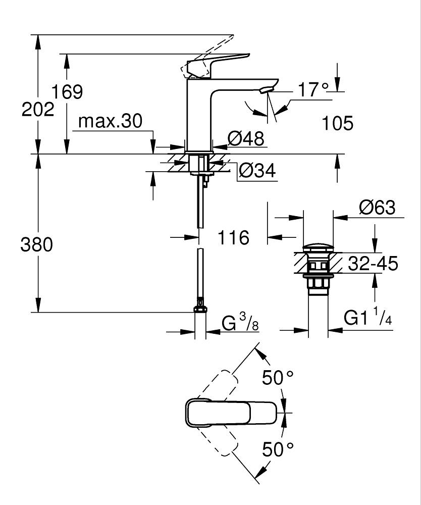 Змішувач для умивальника Cubeo M-Size чорний matt 1017522430 Grohe - Зображення 212291968-285c7.jpg