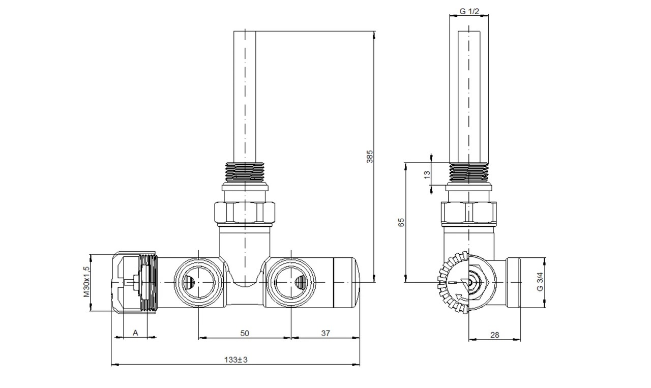 Набір вентилів інтегрований термостатичний лівий Ral Champagne Unico All in One Terma - Зображення 212523217-aee59.jpg