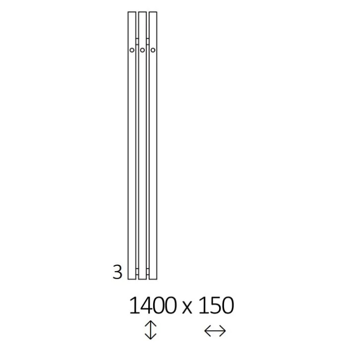 Рушникосушка Rolo Hanger E 1400x150 Ral 9005 matt WLROW140015K9M5E8ORXMX0 Terma - Зображення 213139279-47e5d.png