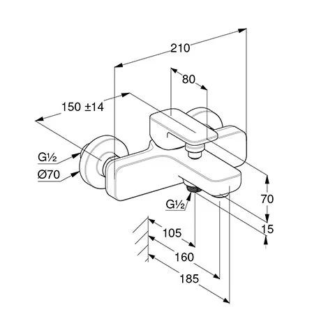 Змішувач для ванни RENON 42691N275 чорний брашований Kludi - Зображення 213588575-28422.jpg