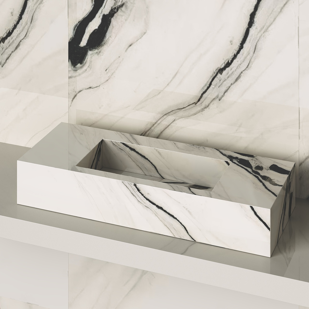 Умивальник керамогранітний з прямою чашею SGWTS 1200 накладний Котто Кераміка - Зображення