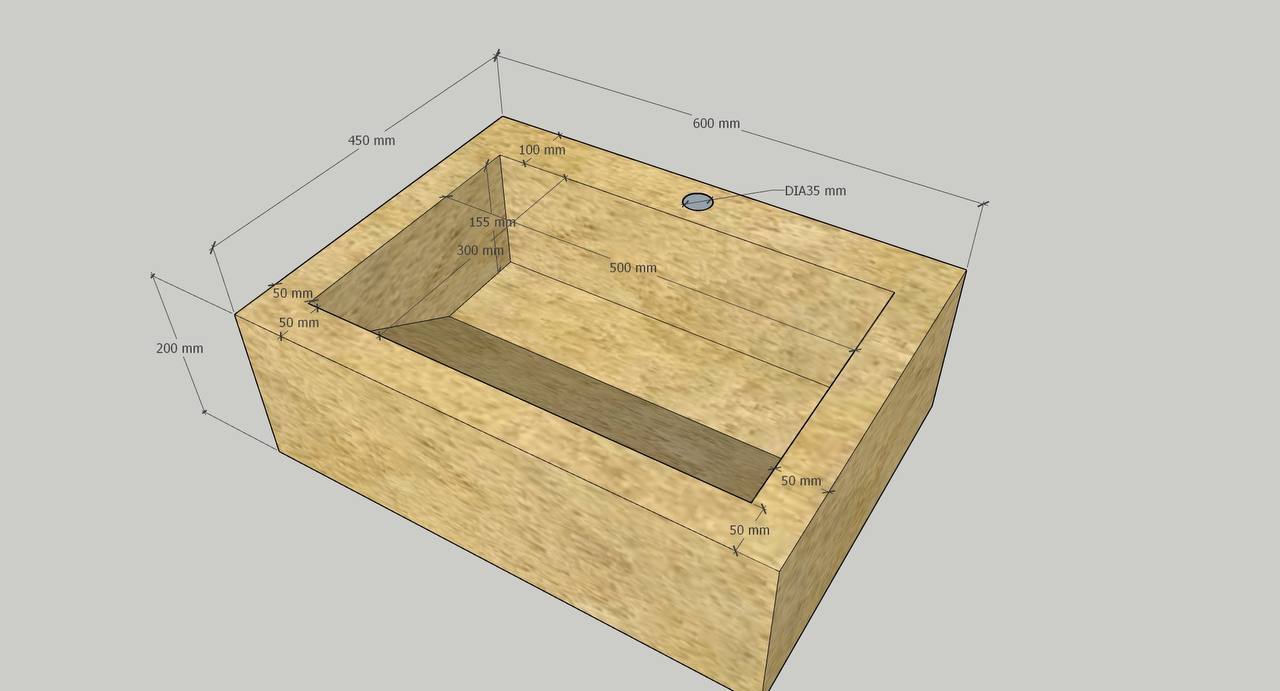 Умивальник керамогранітний зі скошеною чашею SGWTO 600 накладний Котто Кераміка - Зображення 213888764-ff11a.jpg