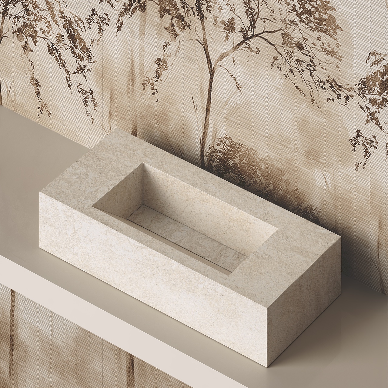 Умивальник керамогранітний зі скошеною чашею SGWTO 1000 накладний Котто Кераміка - Зображення