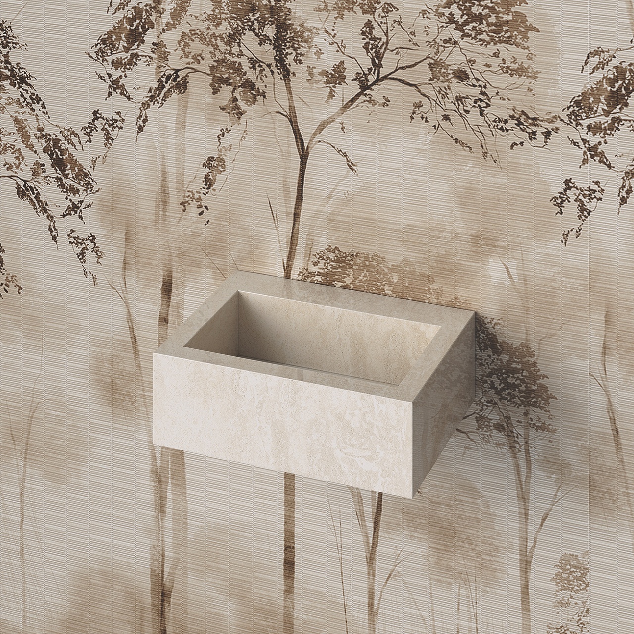 Умивальник керамогранітний з прямою чашею SGWHTS 600 підвісний Котто Кераміка - Зображення