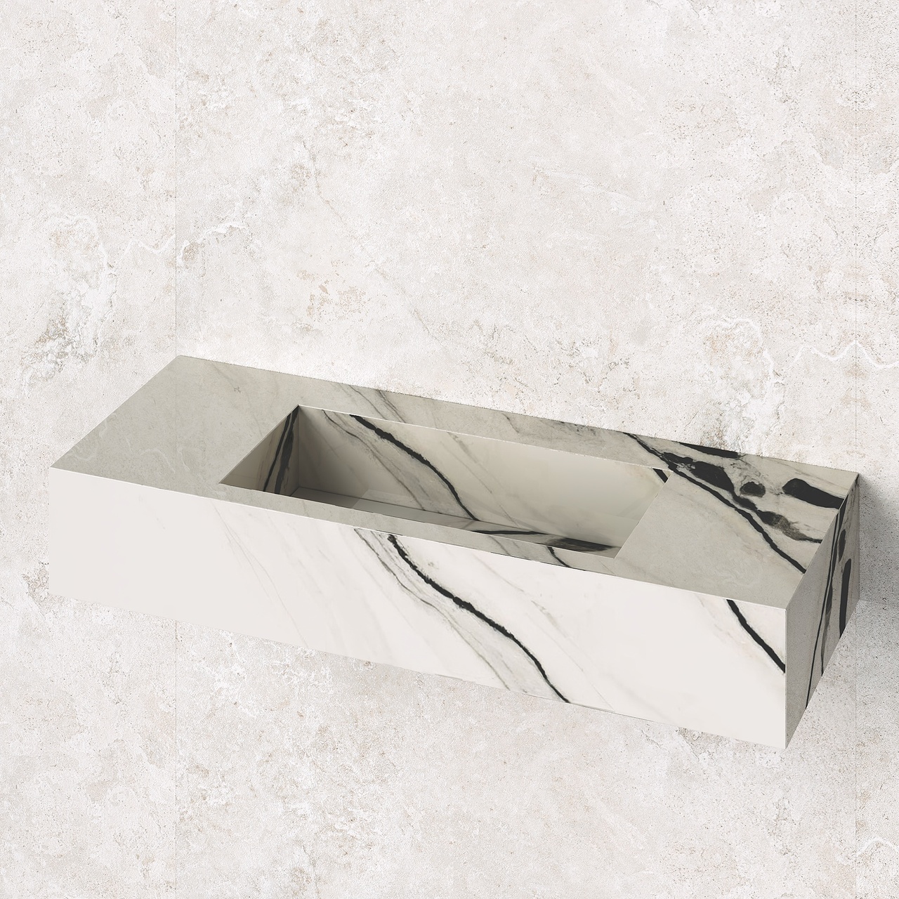 Умивальник керамогранітний з прямою чашею SGWHTS 1200 підвісний Котто Кераміка - Зображення