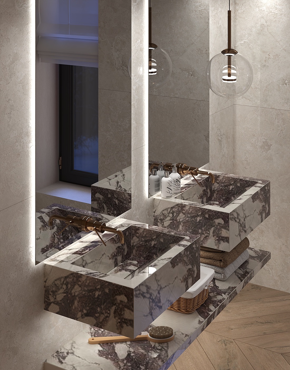 Умивальник керамогранітний зі скошеною чашею SGWHTO 600 підвісний Котто Кераміка - Зображення