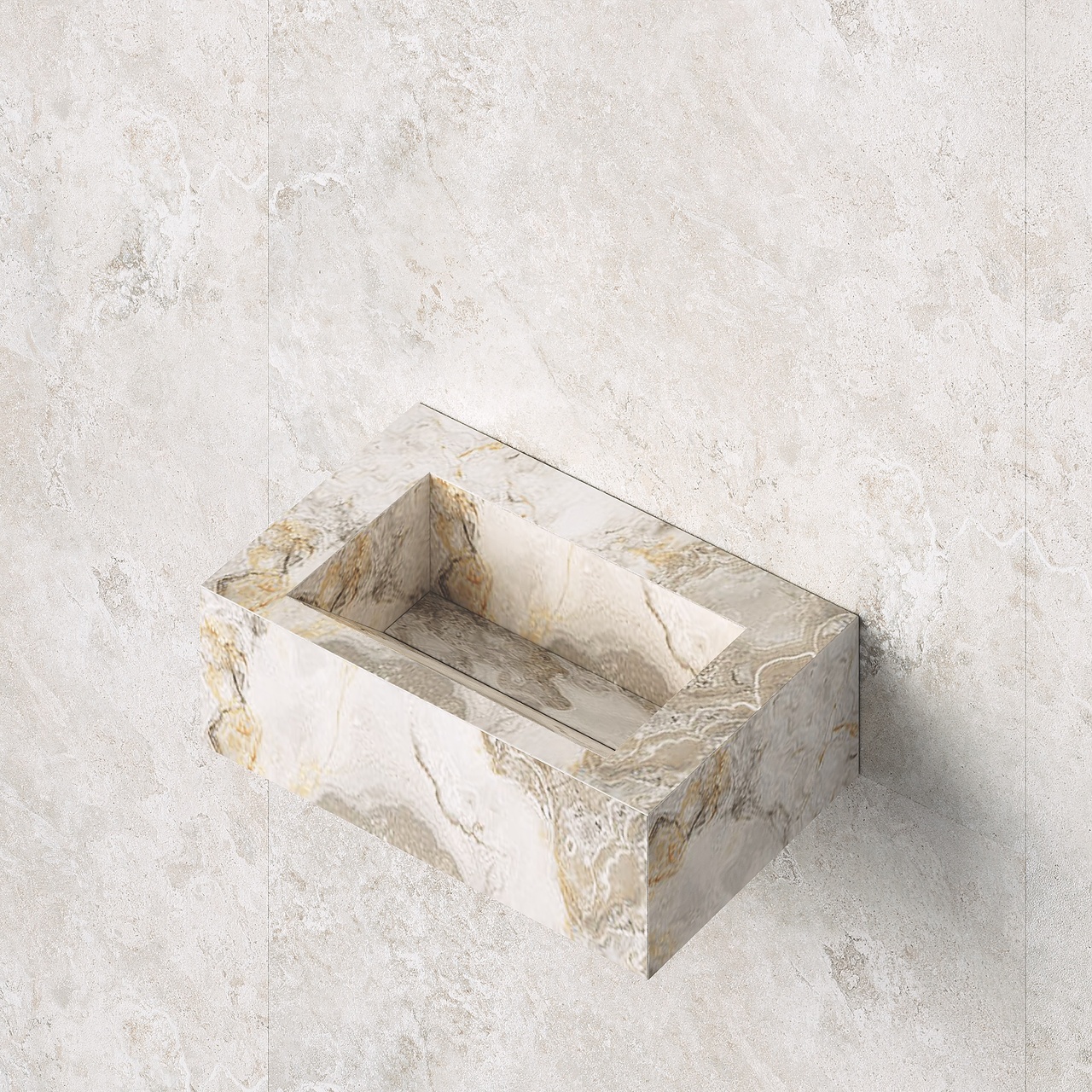 Умивальник керамогранітний зі скошеною чашею SGWHTO 700 підвісний Котто Кераміка - Зображення