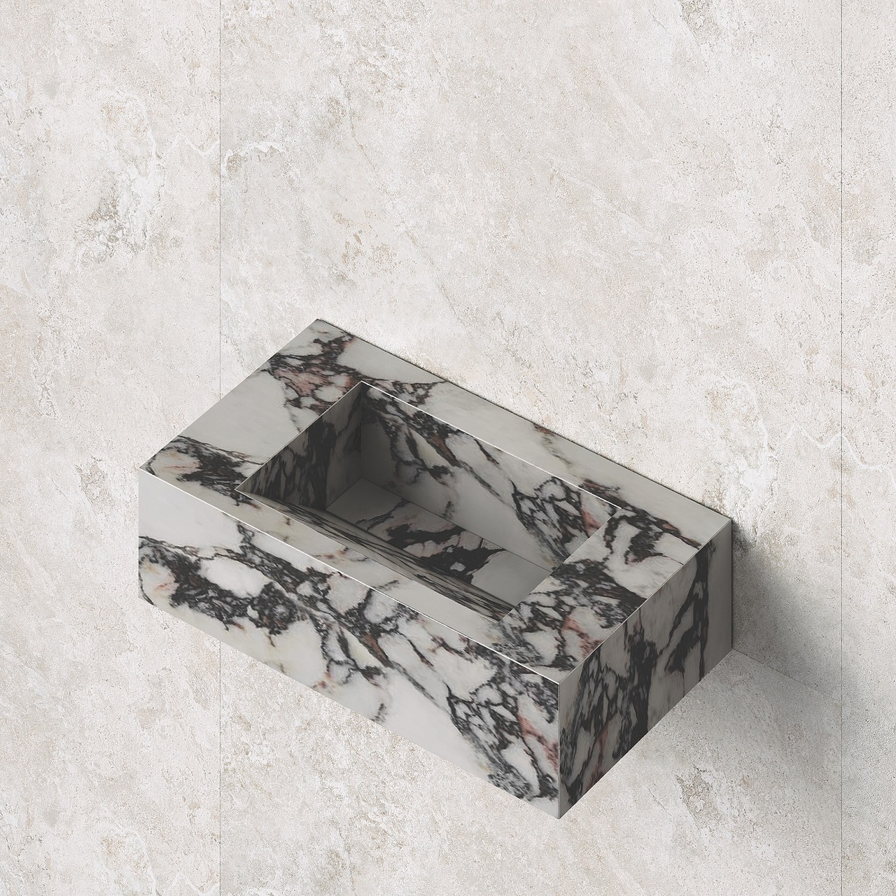 Умивальник керамогранітний зі скошеною чашею SGWHTO 800 підвісний Котто Кераміка - Зображення