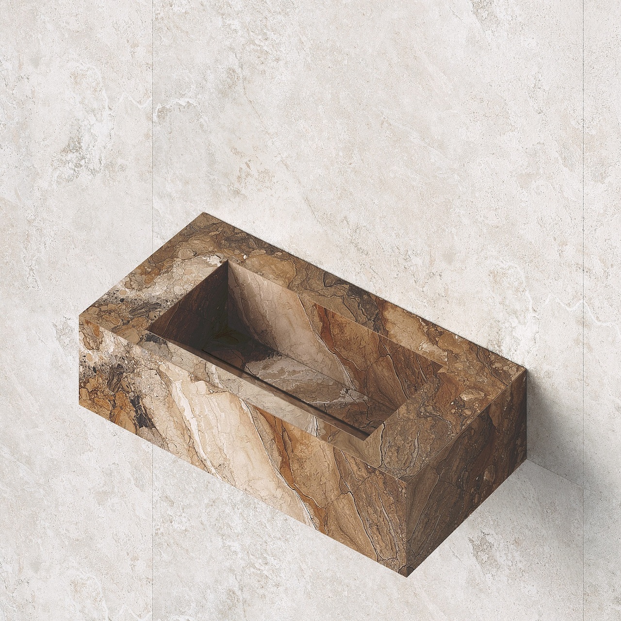 Умивальник керамогранітний зі скошеною чашею SGWHTO 900 підвісний Котто Кераміка - Зображення