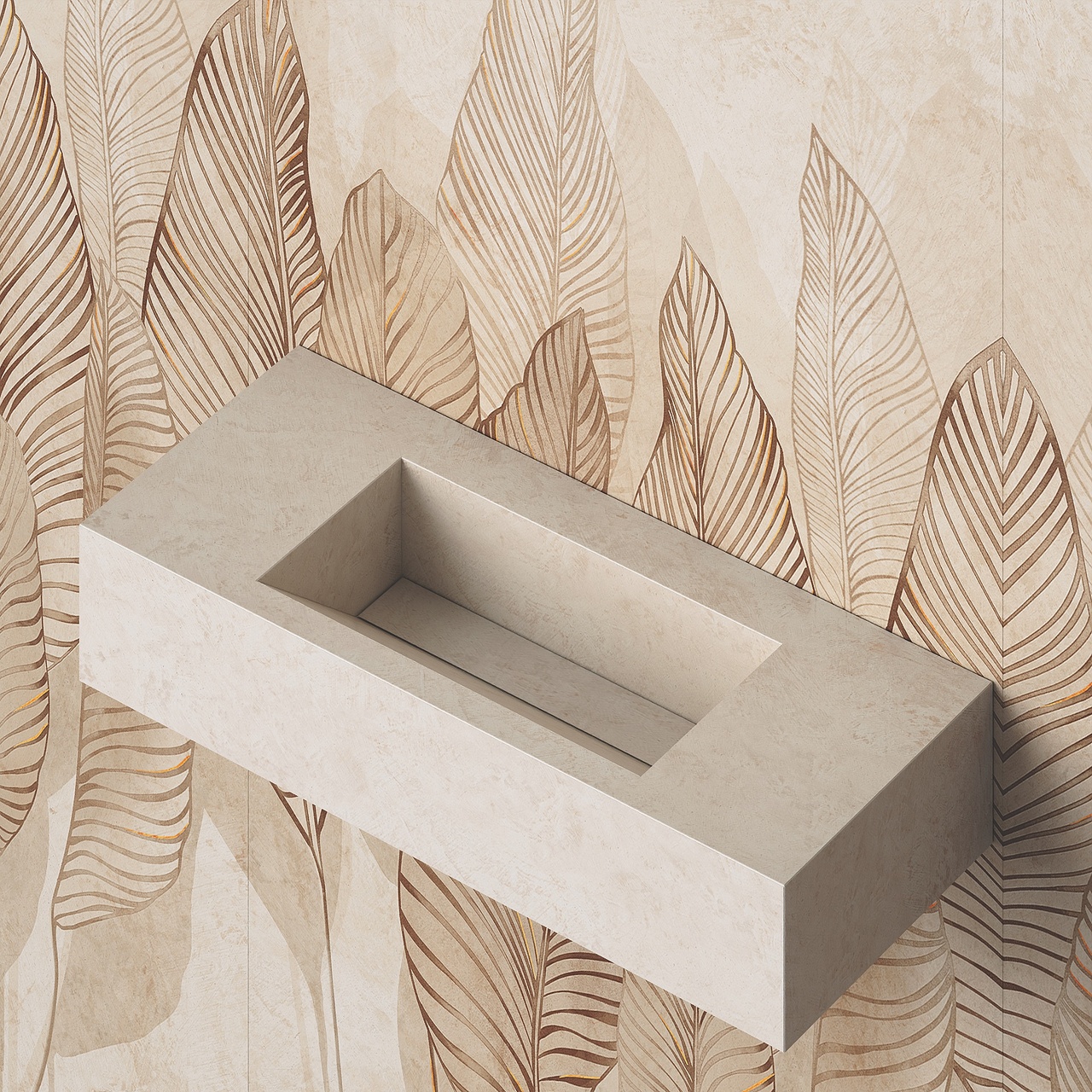 Умивальник керамогранітний зі скошеною чашею SGWHTO 1100 підвісний Котто Кераміка - Зображення