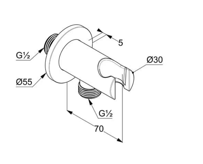 Тримач для ручного душу A-QA нікель брашований 65567N5-00 Kludi - Зображення 214019029-c8f2e.jpg