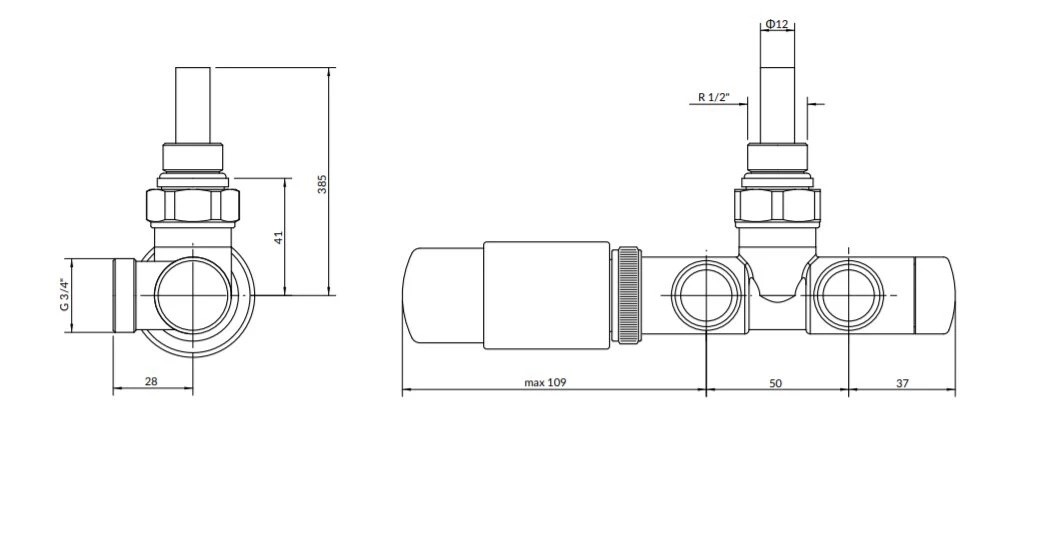 Набір вентилів інтегрований термостатичний лівий білий мат Unico All in One Terma - Зображення 21446377-c49b8.jpg