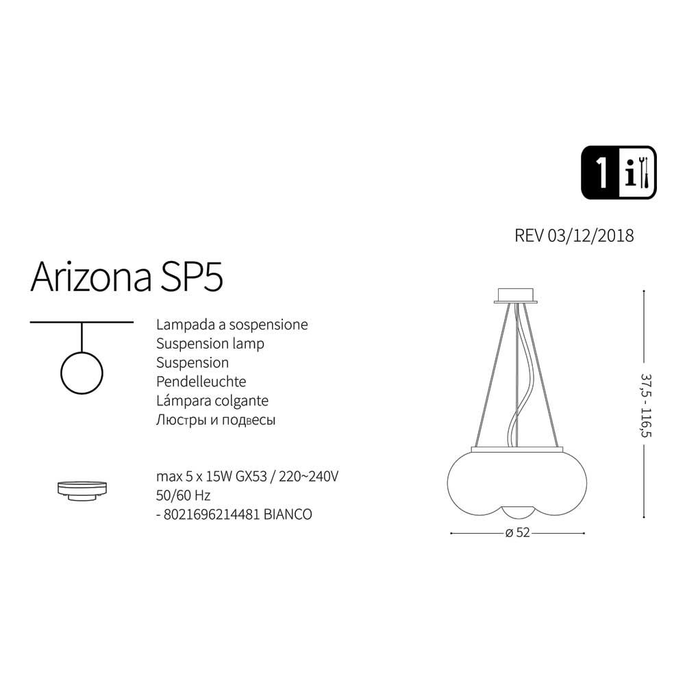 Люстра ARIZONA SP5 (214481), IDEAL LUX - Зображення 214481-.jpg