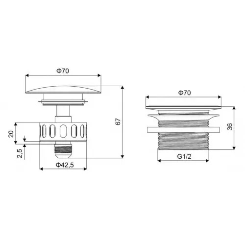 Донний клапан Excellent Clik-Clak ARIN.2485.01GL золотий Radaway - Зображення 214712501-8c5a4.jpg