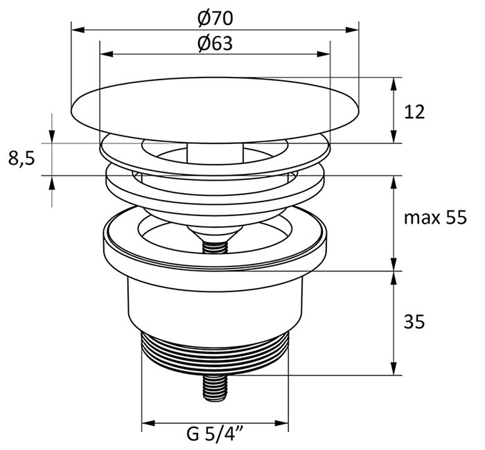 Донний клапан Flat Антрацит X01921 RAVAK - Зображення 215026361-a5025.jpg