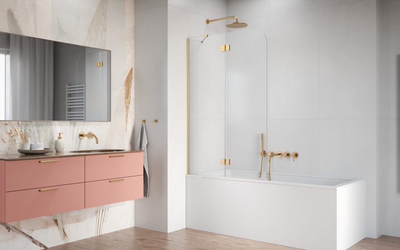 Шторка для ванни Garda Brushed Gold PND II L 100x150 RADAWAY - Зображення 215466548-85955.jpg