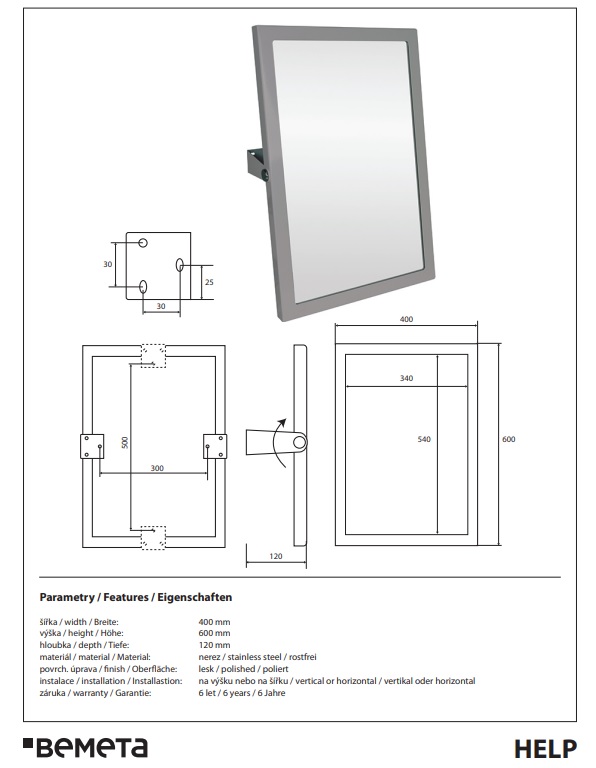 Дзеркало косметичне Help 301401031 Bemeta - Зображення 215798447-b7b13.jpg