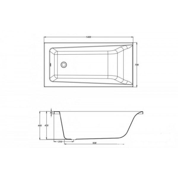 Ванна прямокутна Lorena 140x70, Cersanit - Зображення 215837-e0301.jpg