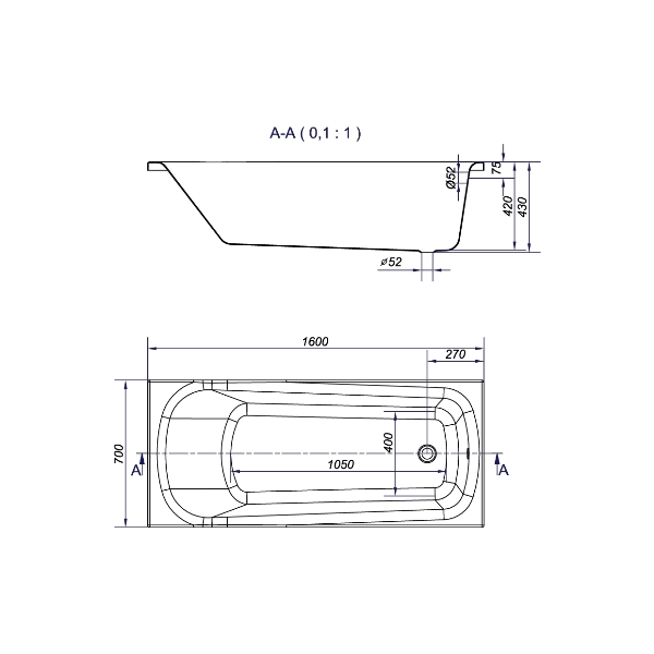 Ванна прямокутна Nao 160x70, Cersanit - Зображення 215861-e4c05.jpg