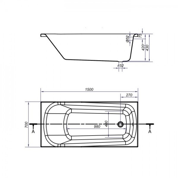 Ванна прямокутна Nao 150x70, Cersanit - Зображення 215862-42e95.jpg