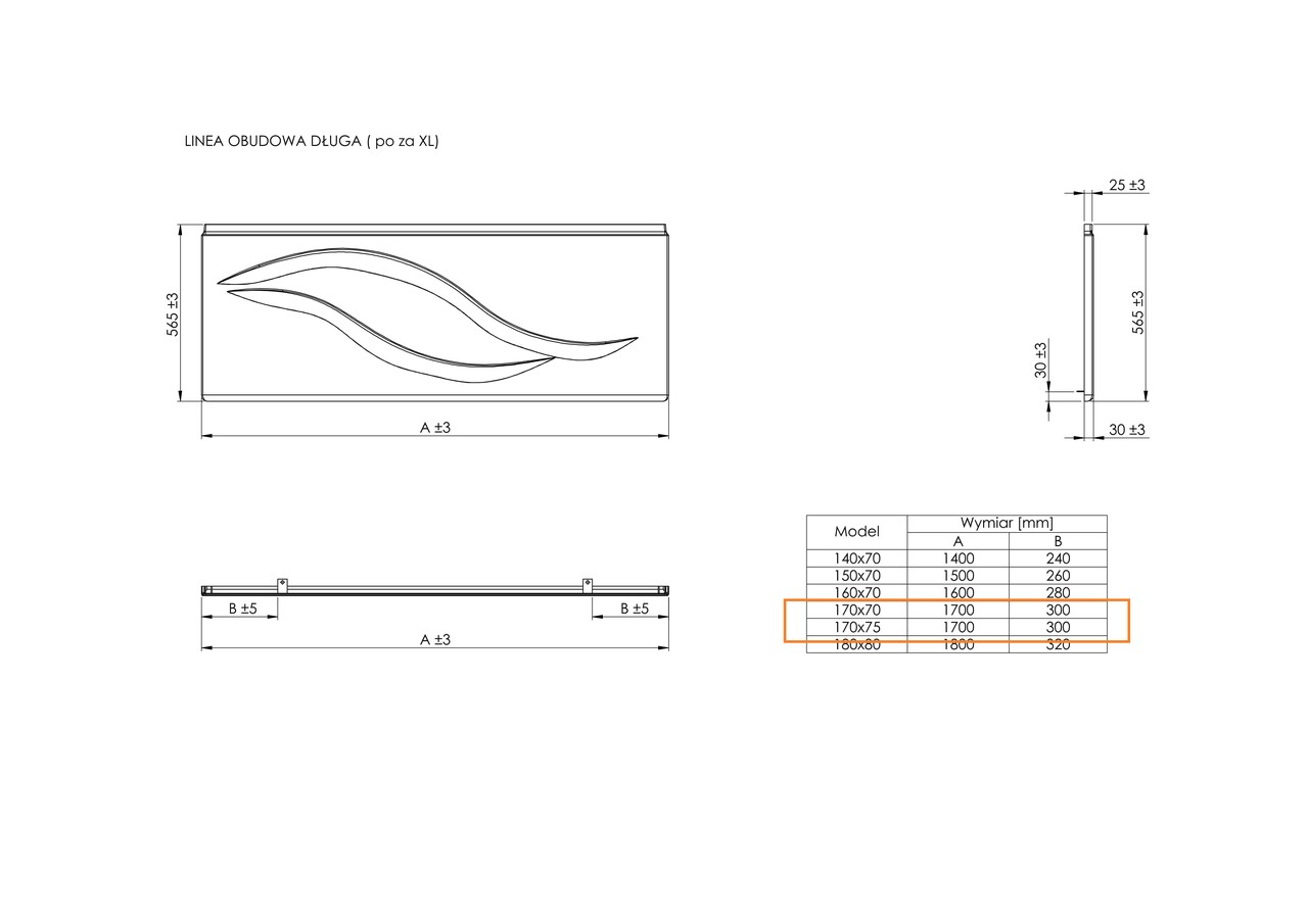 Панель до ванни фронтальна Linea 170, Roca - Зображення 216477-8f356.jpg