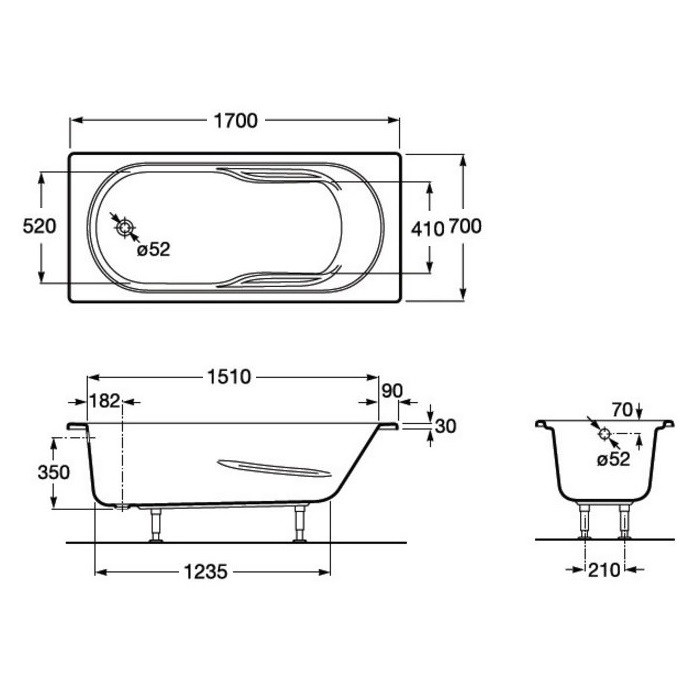 Ванна прямокутна Genova 170x70, Roca - Зображення 216491-ddb06.jpg