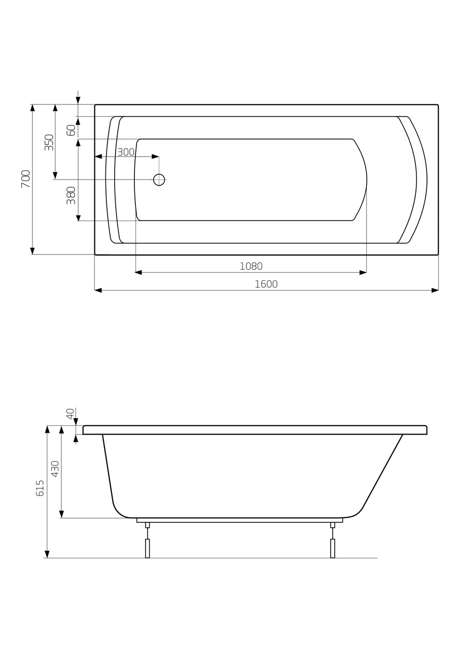 Ванна прямокутна Linea 160х70, Roca - Зображення 216493-d730b.jpg